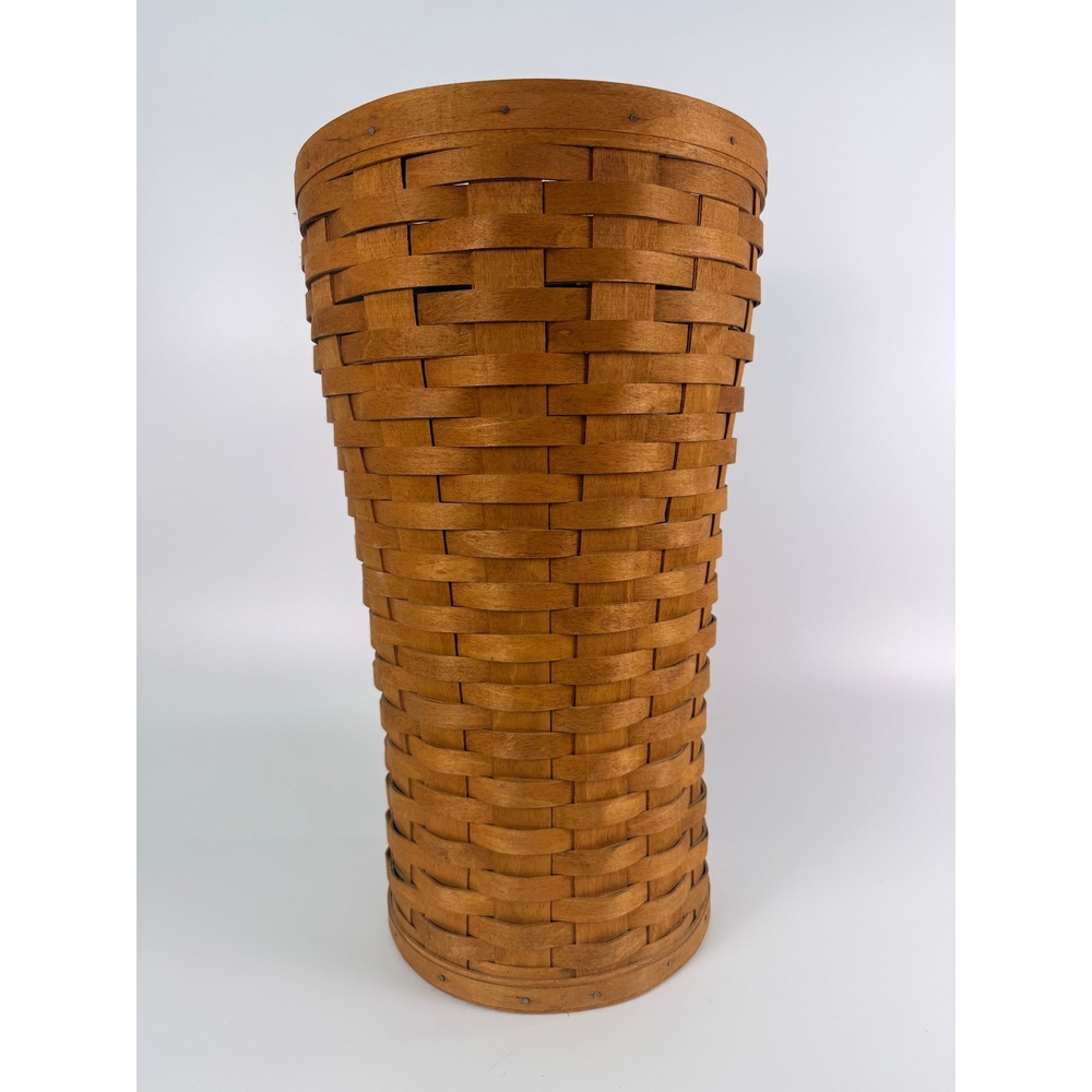Vintage 1991 Longaberger Umbrella Basket Woven Wood Tall Floor Vase Dresden Ohio